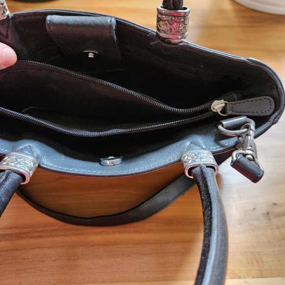 Vintage Fossil Black Leather Handbag - Picture 7 of 15